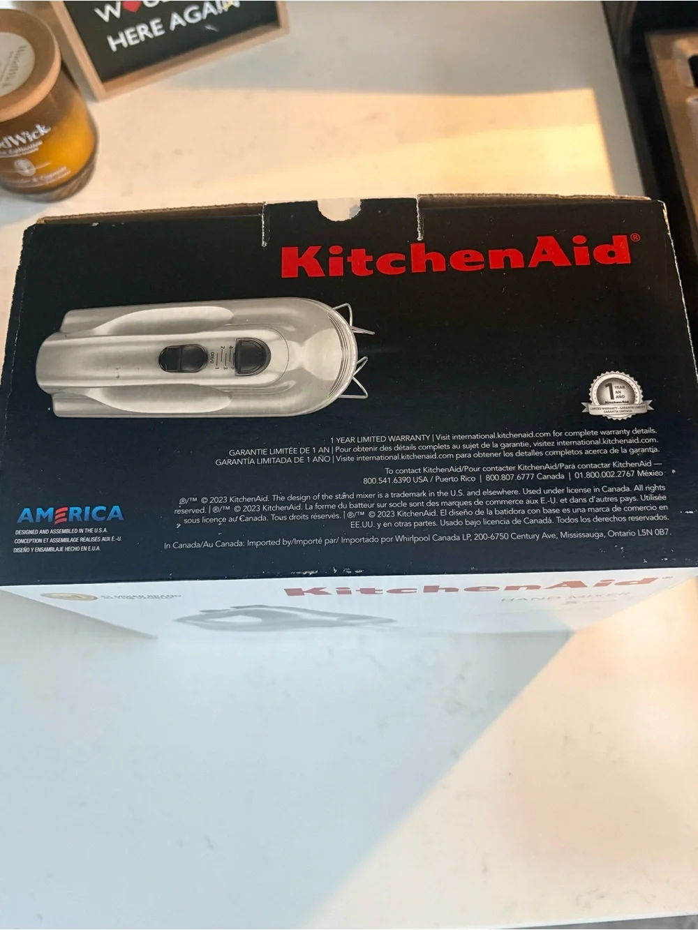 Stainless edition KitchenAid Hand Mixer. New in box.